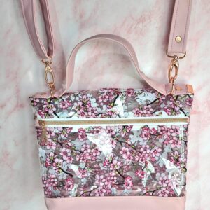 Transparent, Floral pattern, Raw edge crossbody