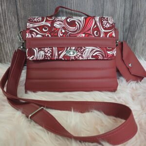Burgundy Swirl Fold-over Crossbody